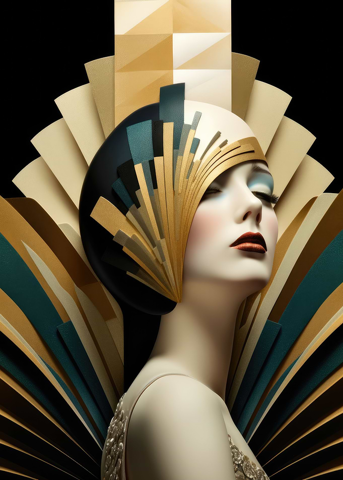 Deco Glam Teal Golden
