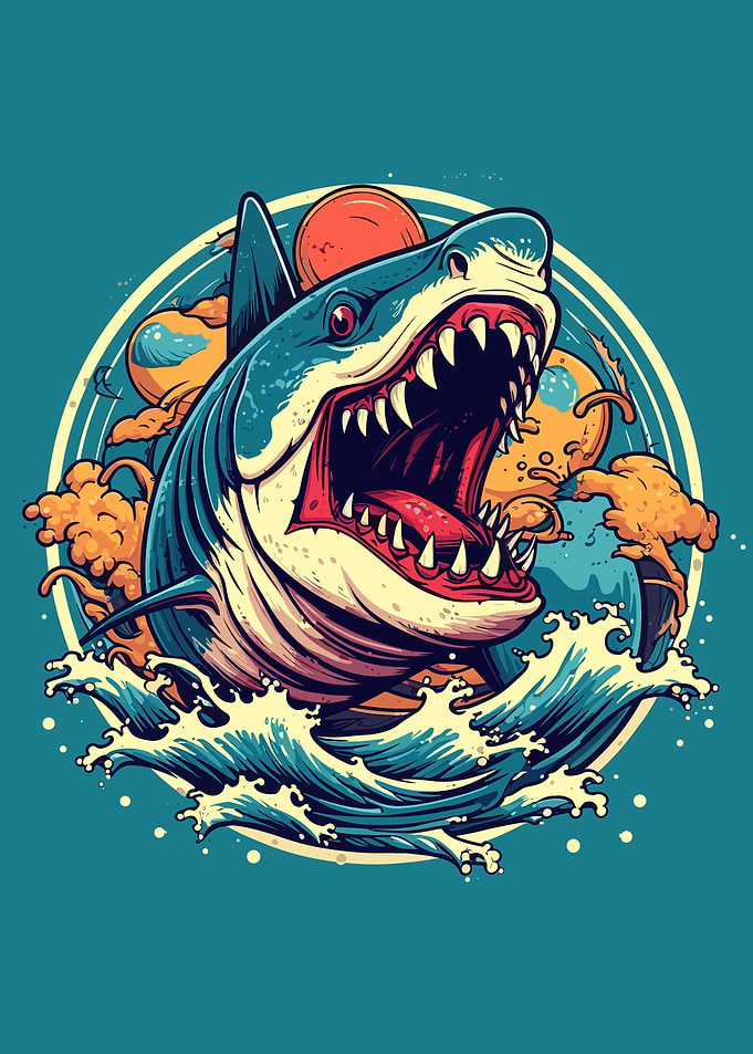 Shark Japan Great wave