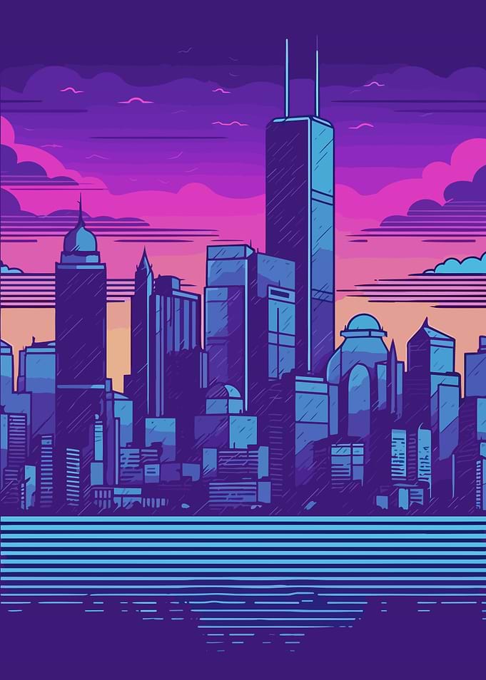 City Synthwave Retro