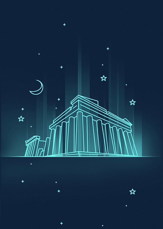 Greece Neon Line