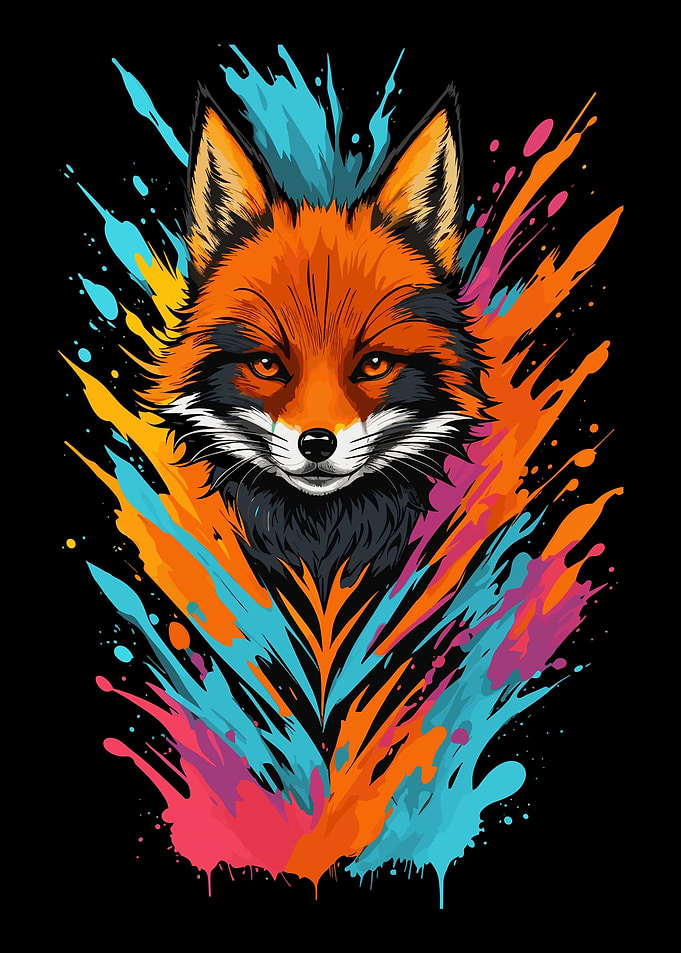 Fox Head Graffiti Style