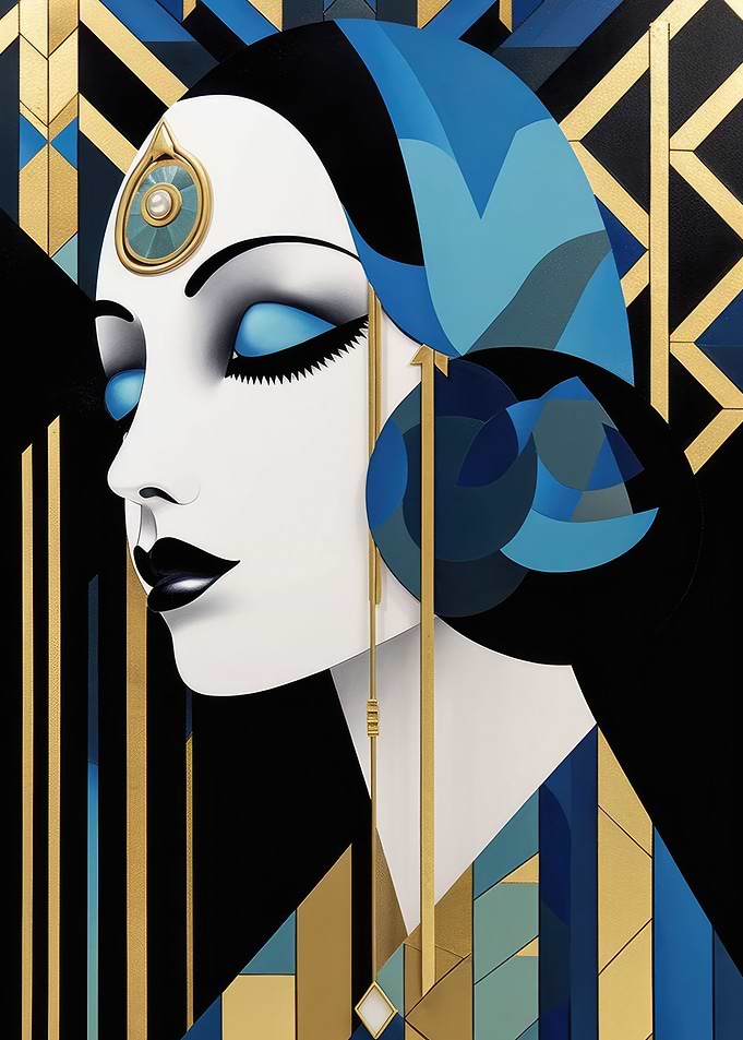 Deco Contrast Blue Gold