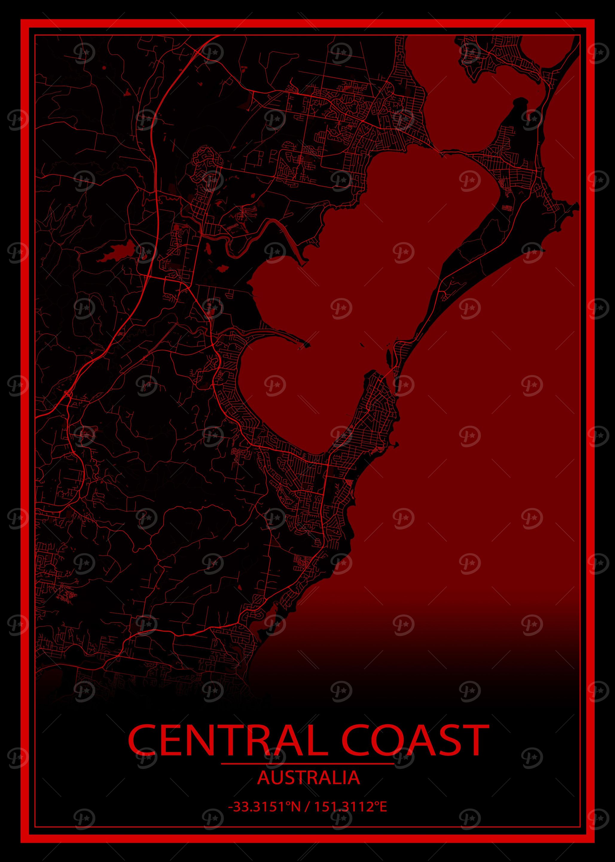 Central Coast RedBlack Map