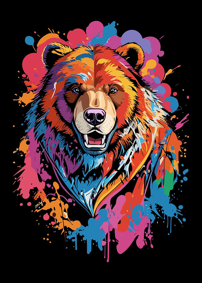 Bear Head Graffiti Style