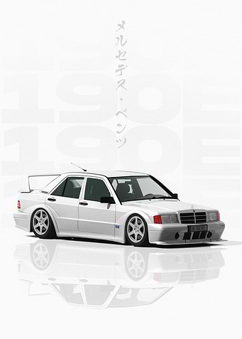 White Mercedes 190E EVO II