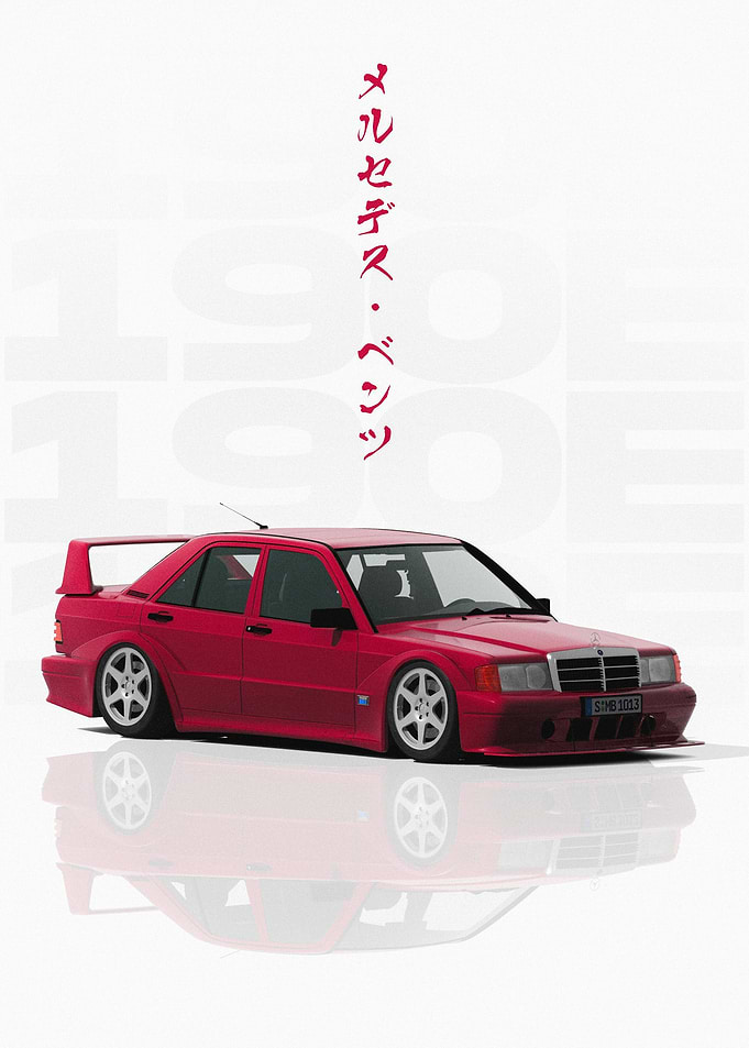 Red Mercedes 190E EVO II