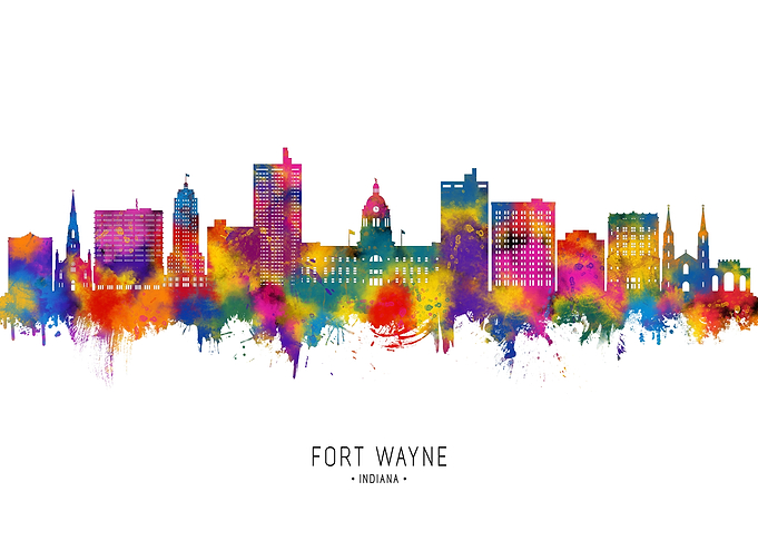 Fort Wayne Indiana Skyline