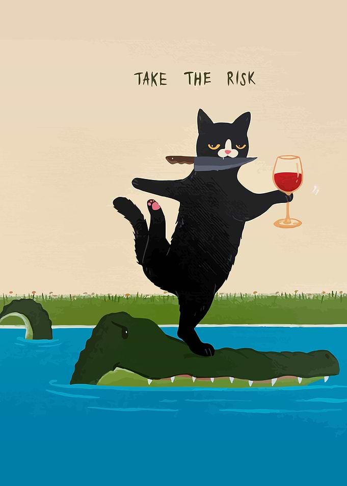 take the risk meme cat