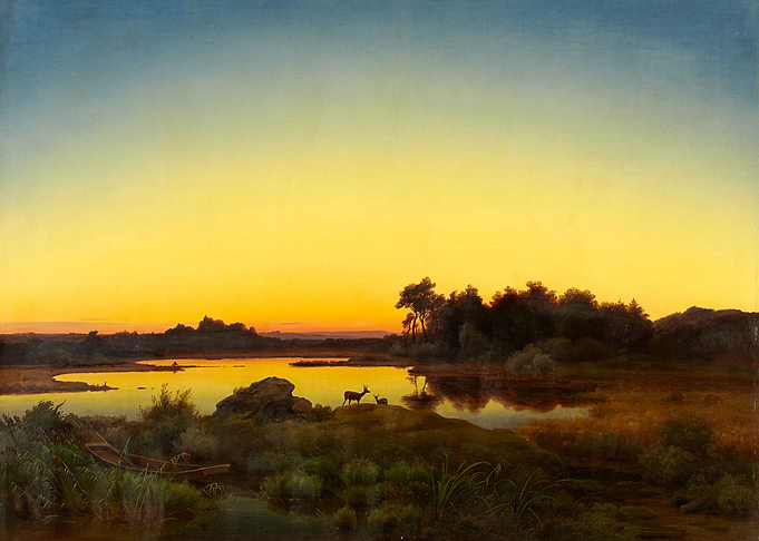 Landscape with Deer