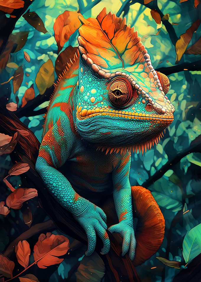 Chameleon animal art