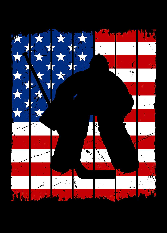 Ice Hockey Goalie USA Flag