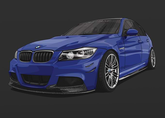 BMW E90 Blue Static