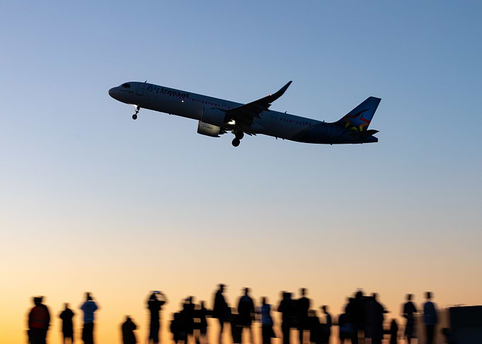 Aviation Airbus sunset