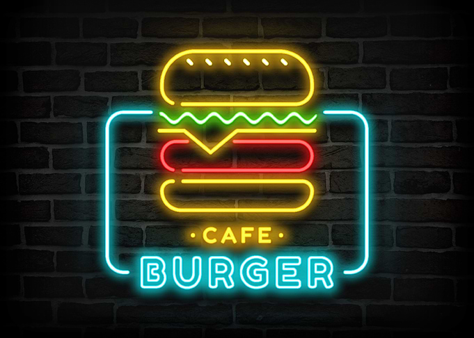Burger Cafe Neon