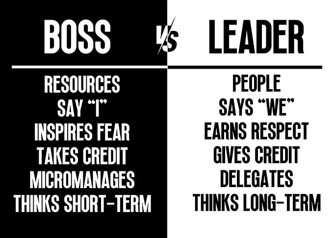 Be a Leader Not a Boss