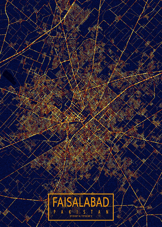 Faisalabad City At Night
