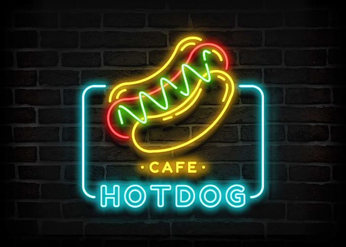 Hotdog cafe Neon