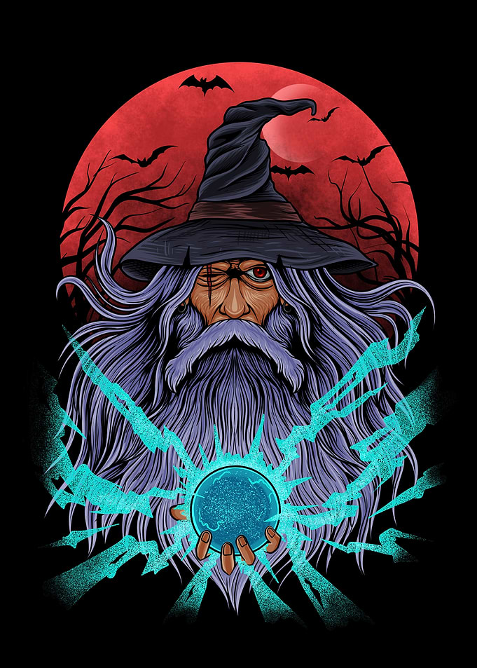 the witch with magic ball