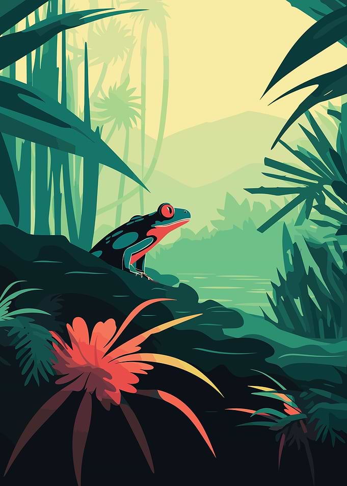 Cute Frog in Forest