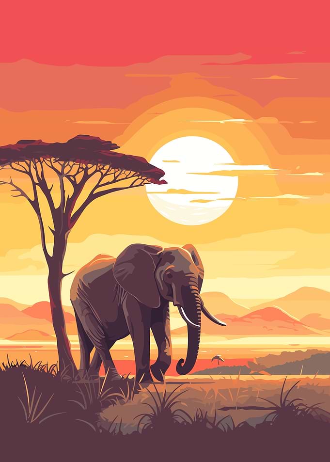Elephants in Savana