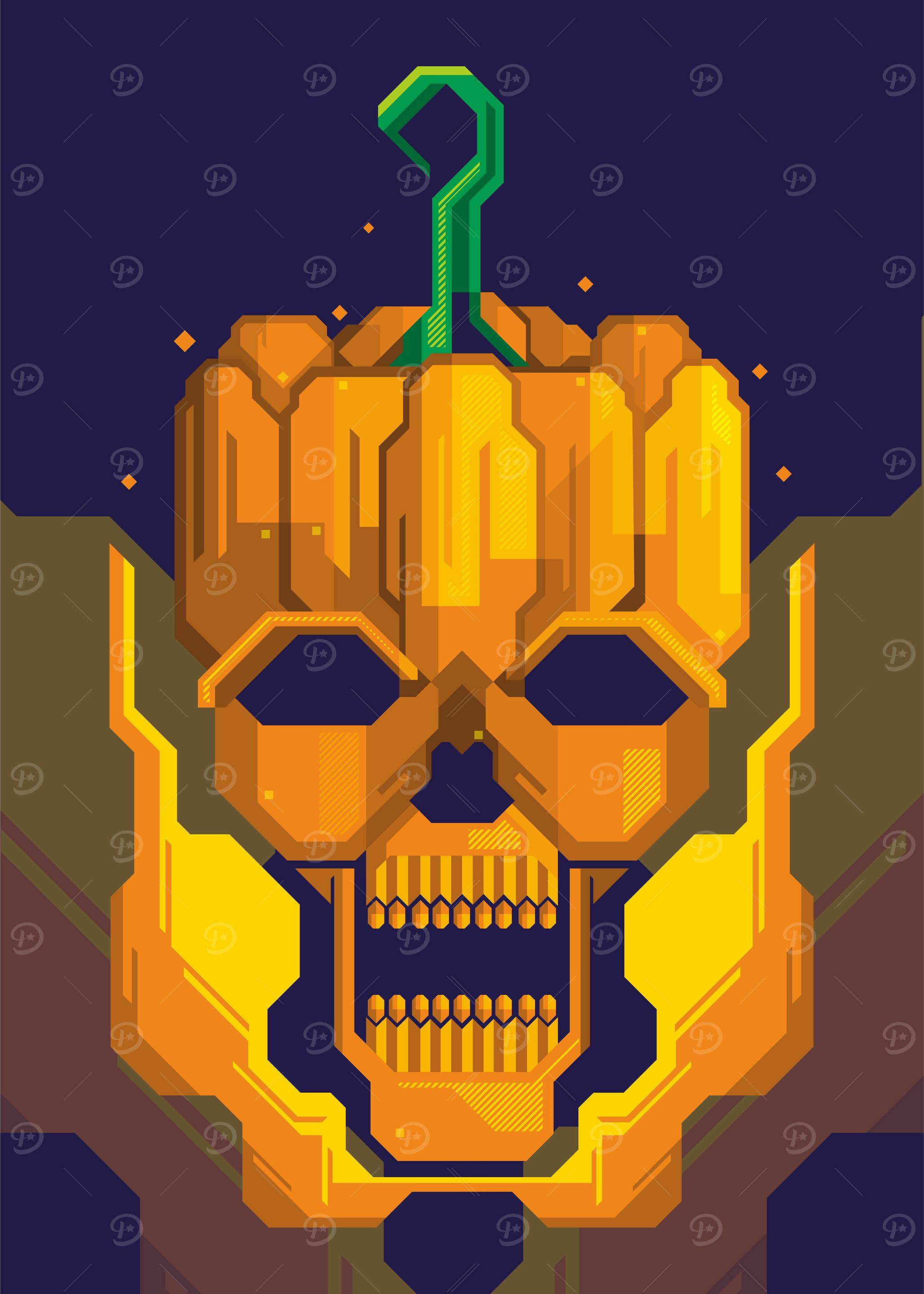 skull pumpkin