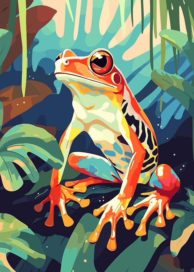 Cute Frog in Forest