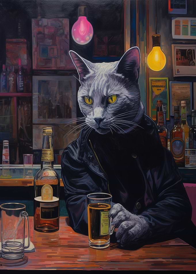 cat in the bar