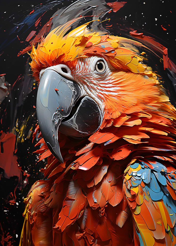 Abstract Parrot Painting
