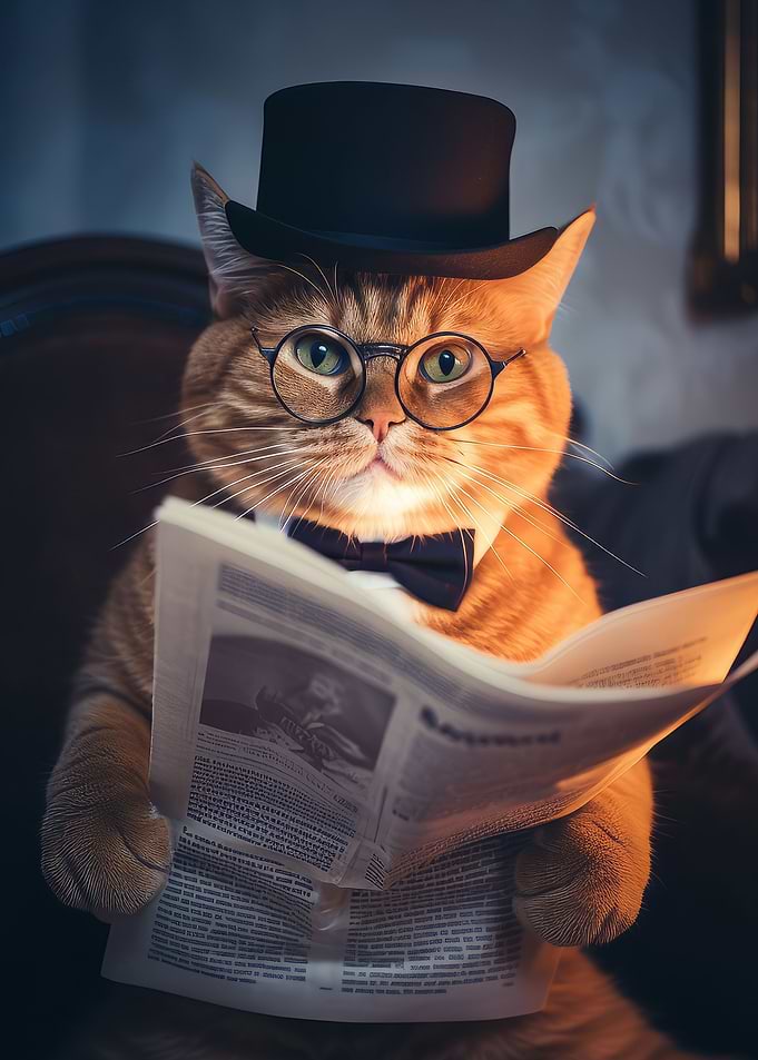 Smart Funny Tabby Hat Cat