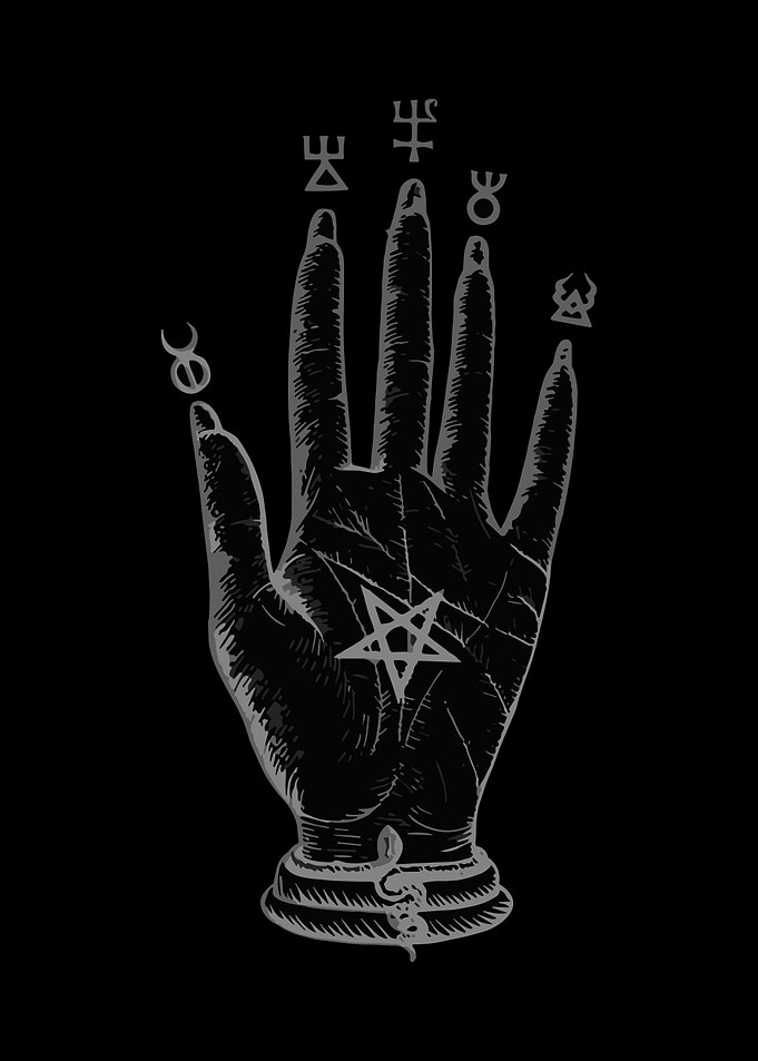hand with satan symbol