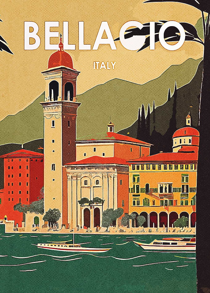 Bellagio Italy Retro