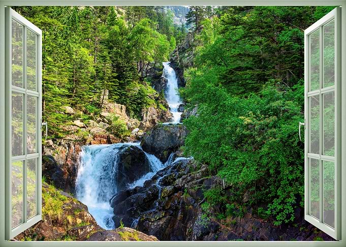 Window view waterfall