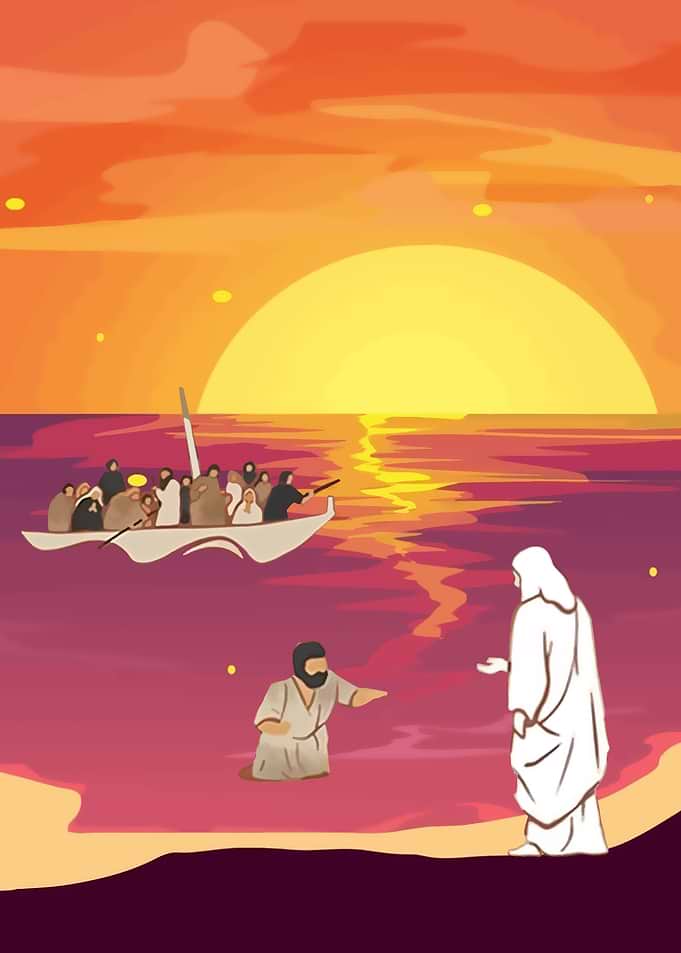 Jesus and Peter Walk