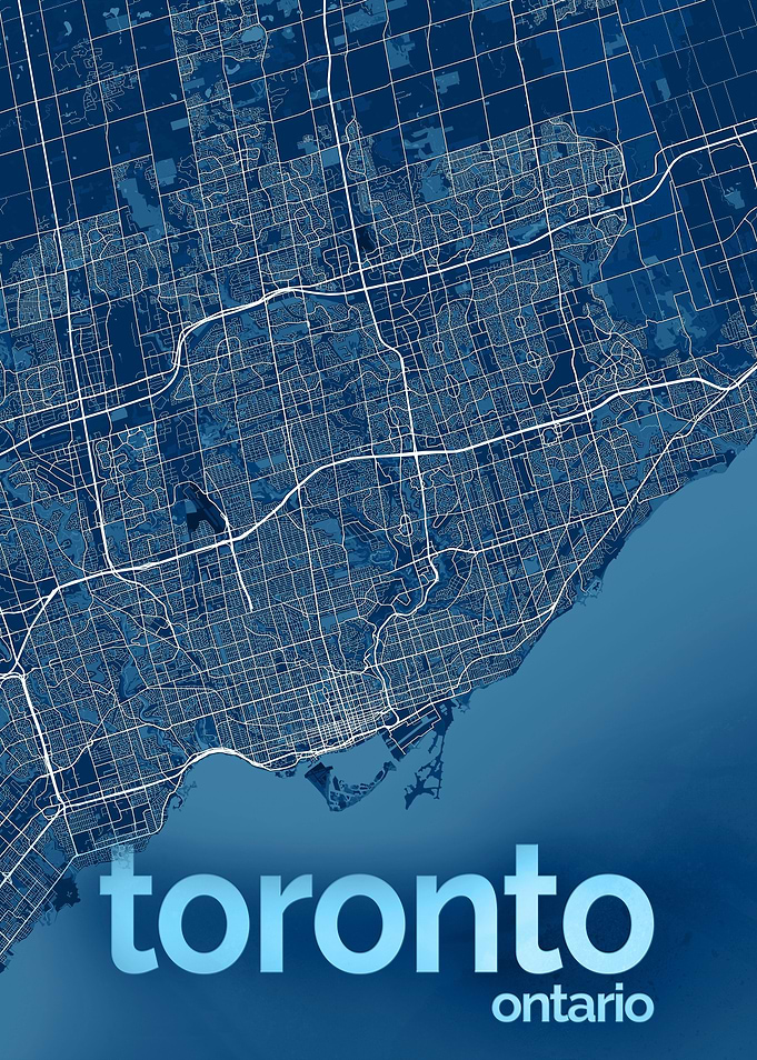 Toronto Street Map Art