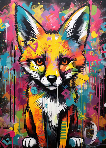 Banksy Graffiti Slum Fox