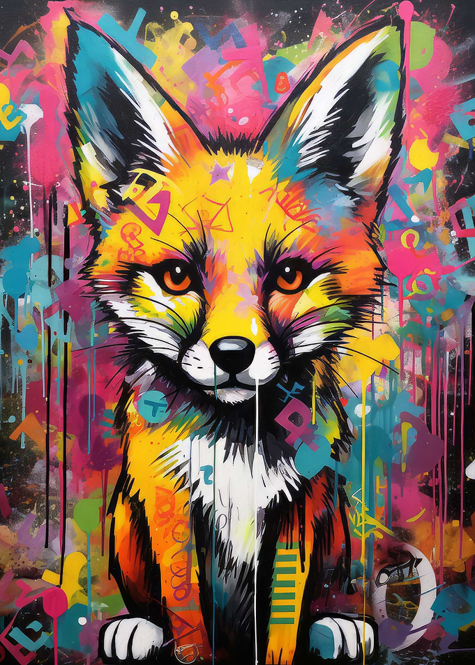 Banksy Graffiti Slum Fox