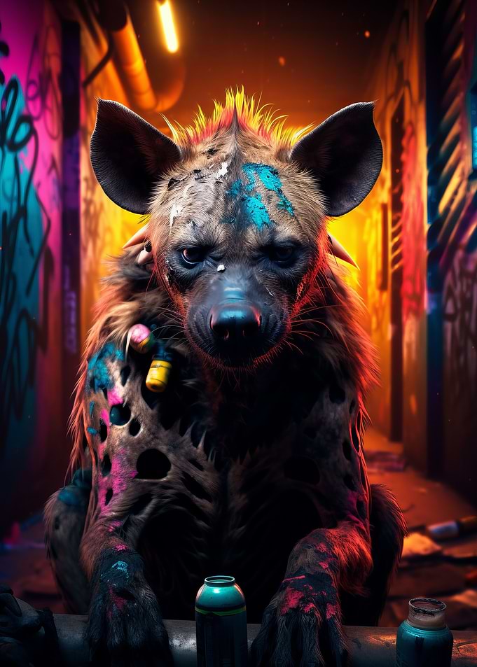 Hyena Graffiti Street Art