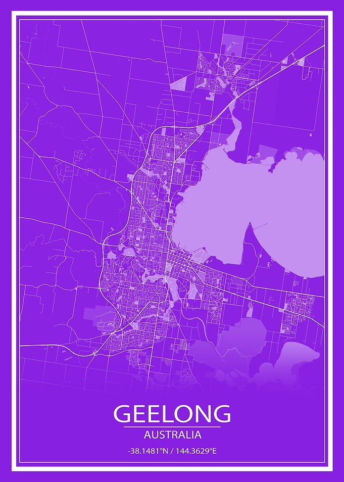 Geelong Purple White Map