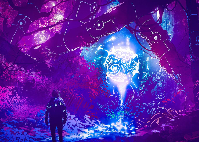 Man in Enchanted Forest