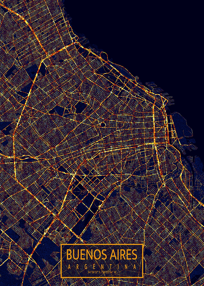 Buenos Aires City At Night