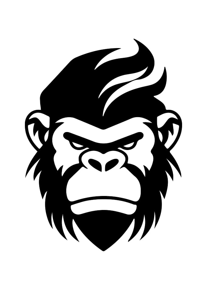 Gorilla Stencil Design