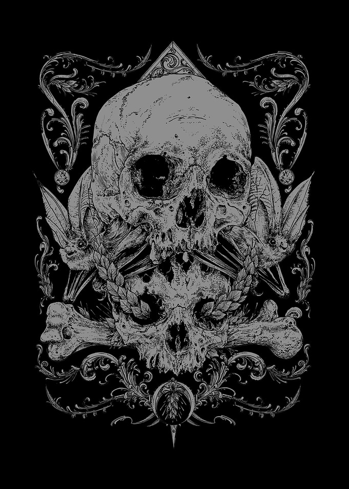 image of two skulls fused