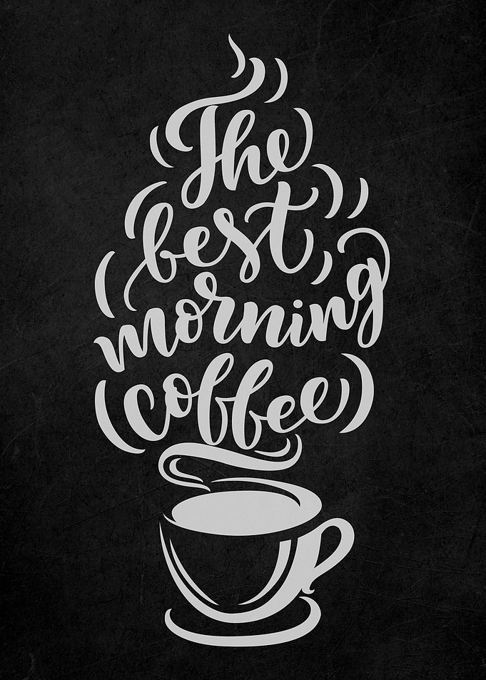 Coffee Quote Vintage Art