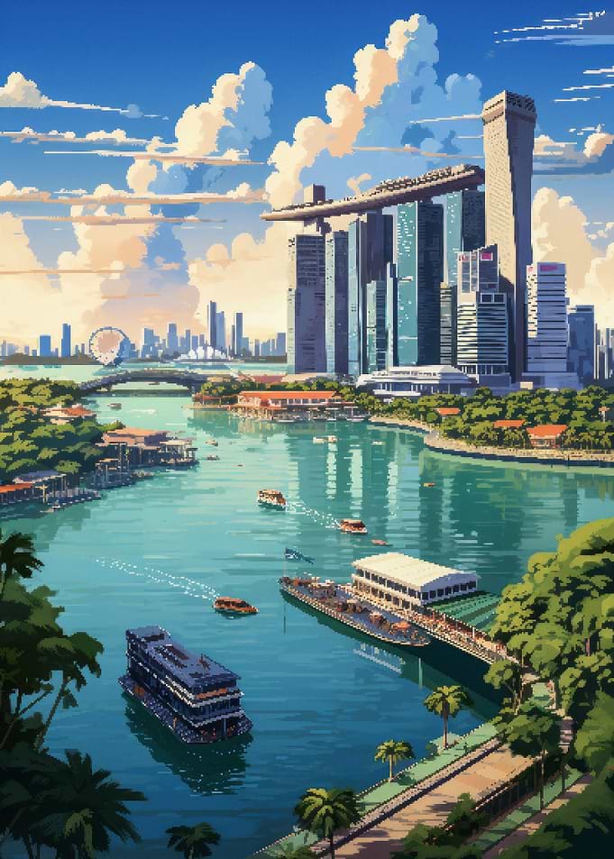 Singapore Pixel Art
