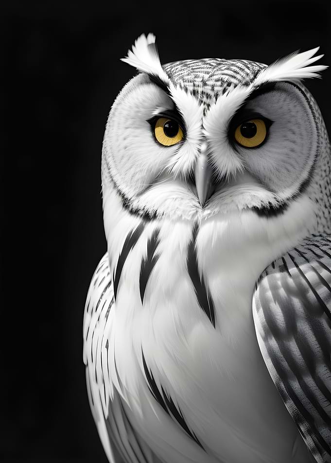 Owls black and white