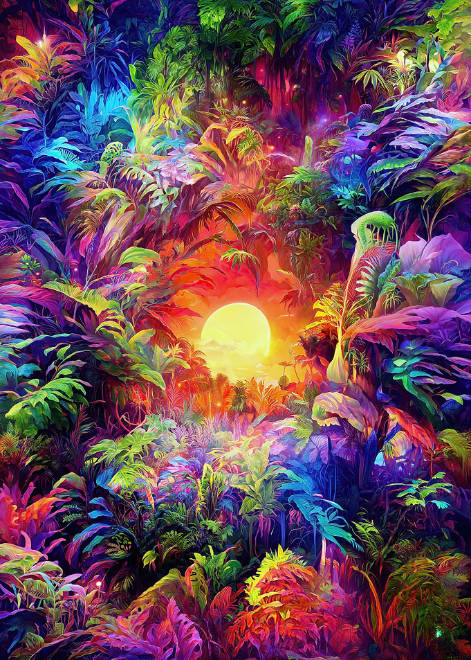 Psychedelic Jungle Sunrise