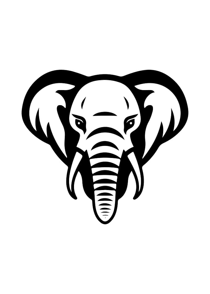 Elephant Stencil Design