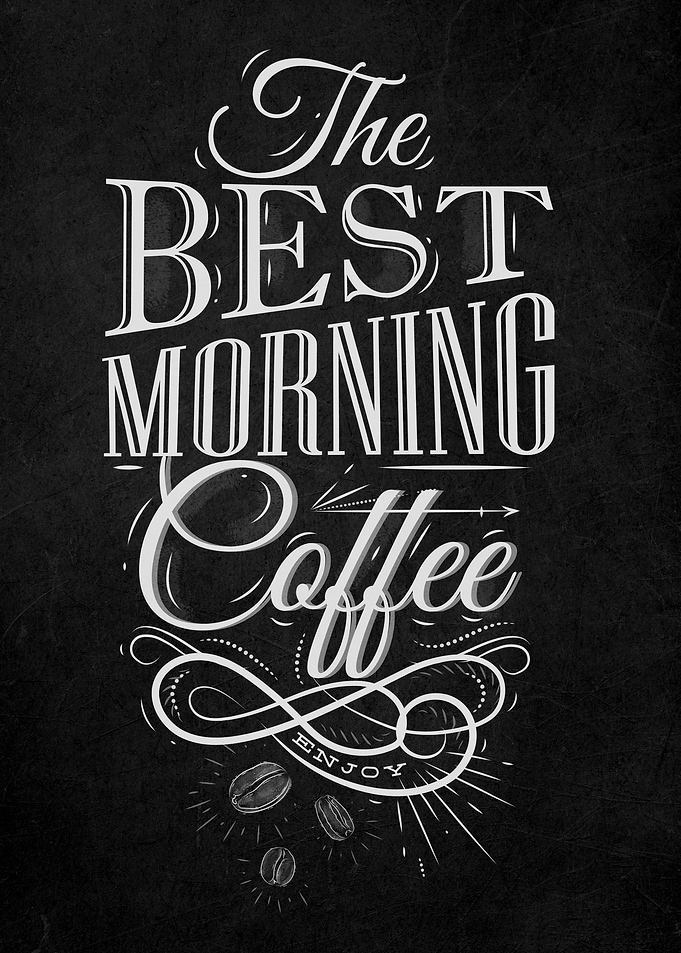 Coffee Quote Vintage Art
