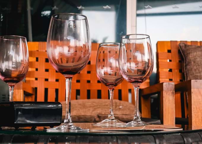 empty wine glasses