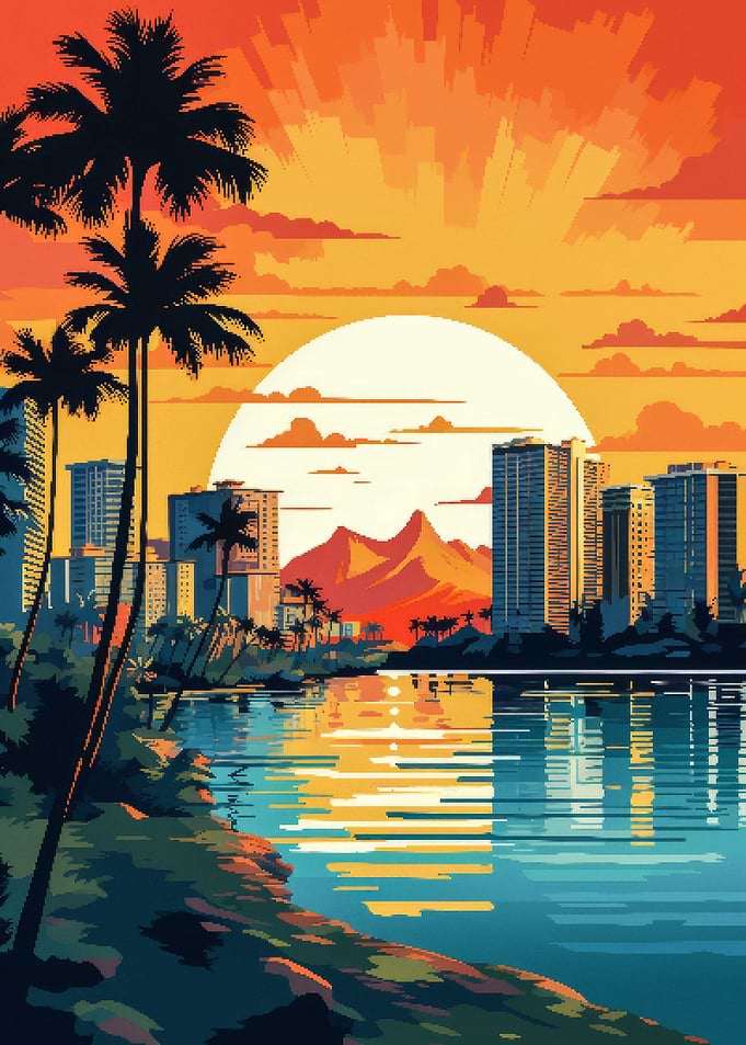 Honolulu Pixel Art